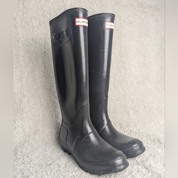 HUNTER High Black Rainboots Size 6 Women Waterproof - Picture 1 of 11